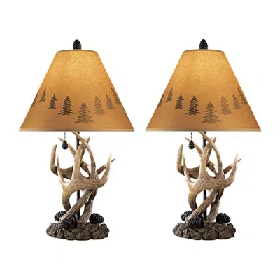 Signature Design By Ashley Derek 2-pc. Faux Wood Table Lamp In Brown