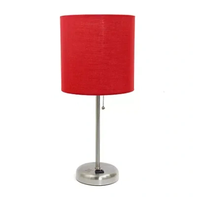 All The Rages Limelights Stick Lamp With Charging Outlet Table Lamp In Red