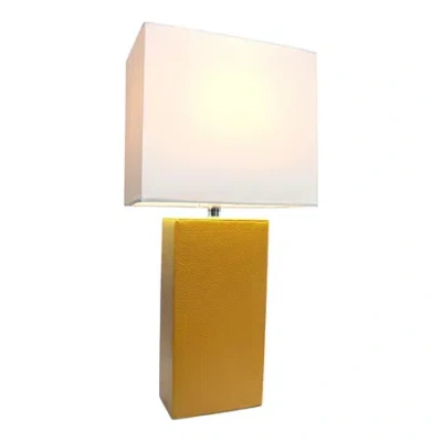 All The Rages Elegant Designs Modern Leather Table Lamp With White Fabric Shade In Sand