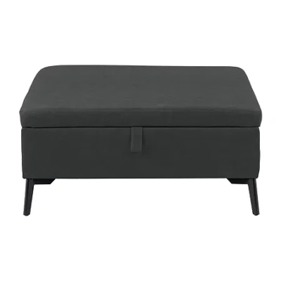 Corliving Linden Ottoman In Black