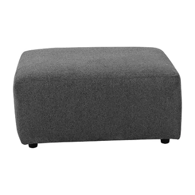 Signature Design By Ashley Edenfield Cushioned Upholstered Ottoman In Gray