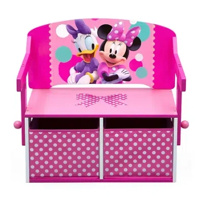 Disney Minnie Mouse Kids Wooden Storage Bench In Pink
