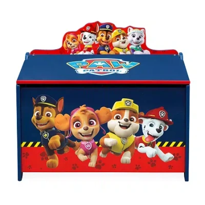 Paw Patrol Kids Deluxe Wooden Toy Box In Blue