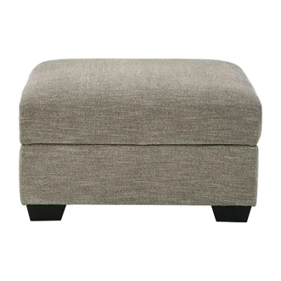 Signature Design By Ashley Creswell Cushioned Storage Upholstered Ottoman In Gray
