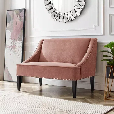 Inspired Home Rosalie Tufted Bench In Pink