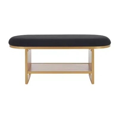 Safavieh Iona Open Shelf Bench With Cushion In Black