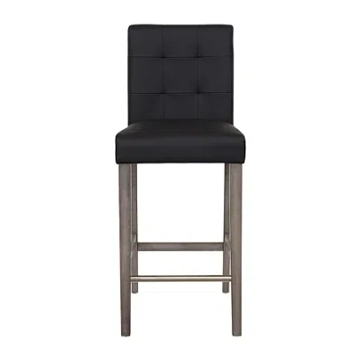 Corliving Leila Upholstered Tufted Bar Stool In Black
