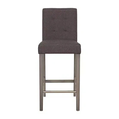 Corliving Leila Upholstered Tufted Bar Stool In Brown
