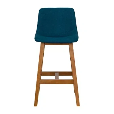 Corliving Nora 2-pc. Counter Height Upholstered Bar Stool In Blue