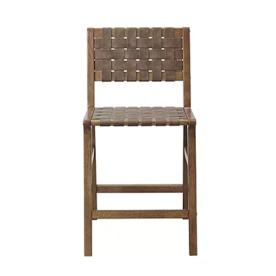 Ink+ivy Oslo Counter Height Upholstered Bar Stool In Brown