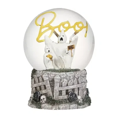 Roman 7"h Lighted Ghost Dome With Boo Light Halloween Tabletop Decor In White
