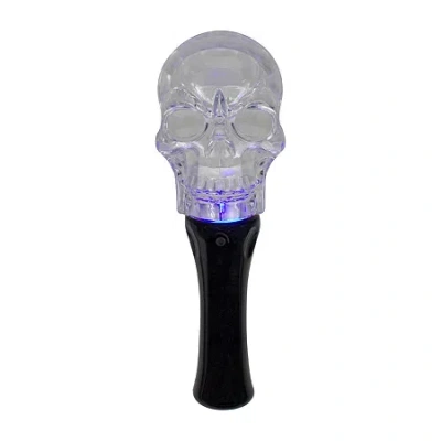 Northlight Led Transparent Multi-function Halloween Skull Light, 9" In Black