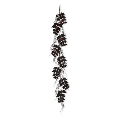 Glitzhome Lighted Bat Halloween Garland In Black