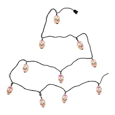 Kurt Adler Ul 10 Light Day Of The Dead String Lights In White