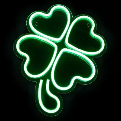 Northlight 15in Led Lighted Neon Style Green Shamrock Silhouette St. Patricks Day Window Decor In Green