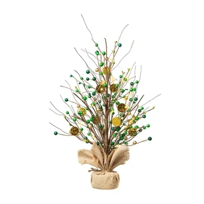 Glitzhome Lighted Coin Tree St. Patricks Day Tabletop Decor In Green