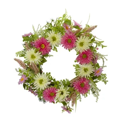Northlight 23in Chrysanthemum And Berry Floral Wreath In Multi