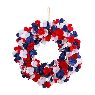 Nearly Natural 18in Hydrangea Wreath In Multi