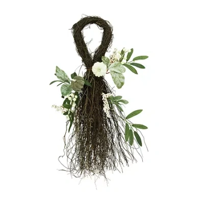 Northlight 24in Twig Teardrop Swag In Green