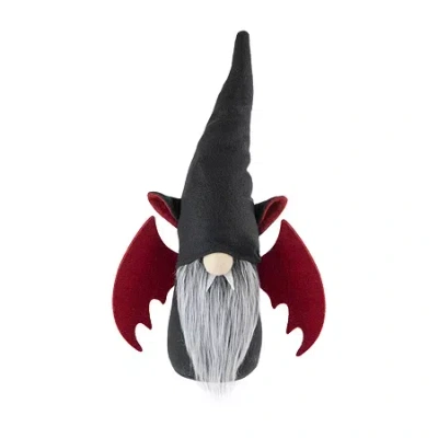 Northlight 17in Black And Red Boy With Bat Wings Halloween Gnome In Black