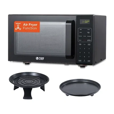 Commercial Chef 0.9 Cu. Ft. Combo Countertop Microwave And 0.9 Cu Ft Air Fryer In Black