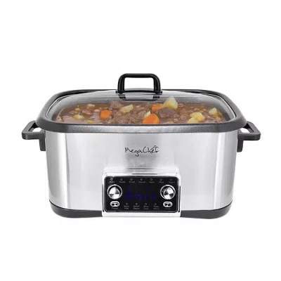 Megachef 12-in-1 Deluxe Multi 8 Qt Slow Cooker In Silver