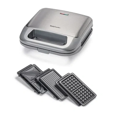 Betty Crocker 3-in-1 Indoor Grill + Sandwich And Waffle Maker In Silver