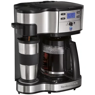 Hamilton Beach Scoop Programmable 2-way Coffee Maker In Black
