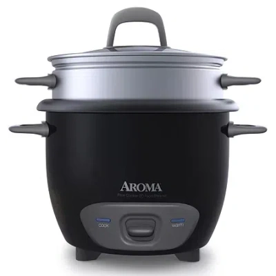 Aroma 6-cup Pot Style Rice Cooker In Black