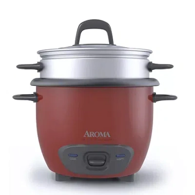 Aroma 6-cup Pot Style Rice Cooker In Red