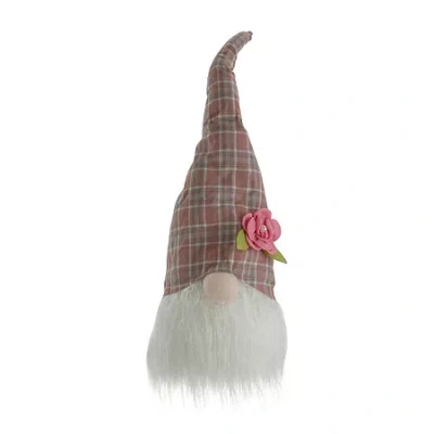 Northlight 20in Plaid With Head Gnome In Pink