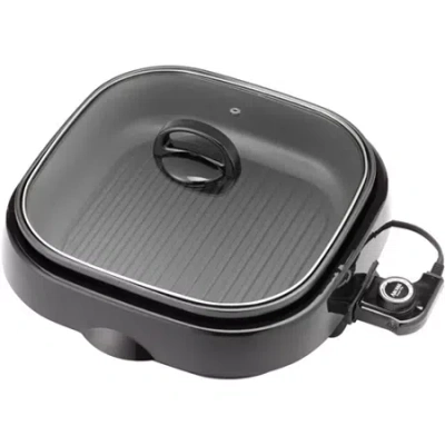 Aroma Housewares Asp-218b Grillet 4qt. 3-in-1 Cool-touch Electric Indoor Grill Portable Black In Black