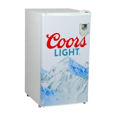 Koolatron Coors Light Compact Fridge With Bottle Opener- 90 L/ 95 Qt 3.2 Cu Ft In White