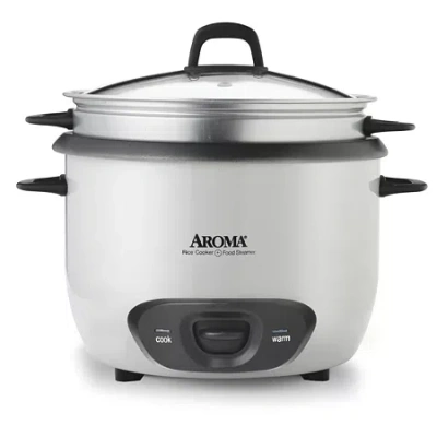 Aroma Arc-743-1ng Non-stick Rice Cooker 6 Cup In White