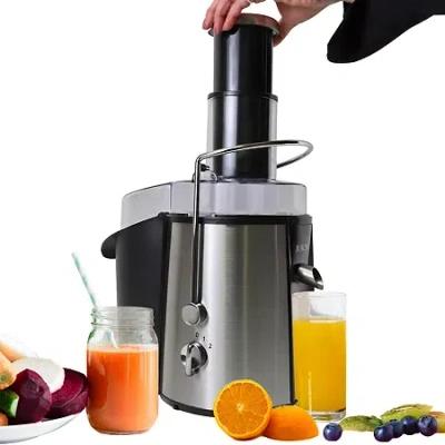 Koolatron Total Chef Juicin' Juicer Wide Mouth Centrifugal Juice Extractor- 700w In Silver