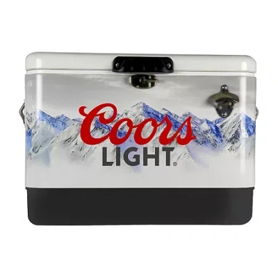 Koolatron Coors Light Ice Chest Cooler With Bottle Opener- 51l (54 Qt)- 85 Cans In Silver