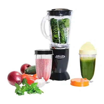 Koolatron Total Chef Miracle Blender- Bullet Blender With Travel Cups- 12 Pc Set In Black