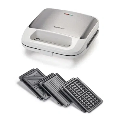 Betty Crocker 3-in-1 Indoor Grill + Sandwich And Waffle Maker In White