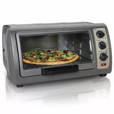 Hamilton Beach Easy Reach 6-slice Convection Oven In Gray