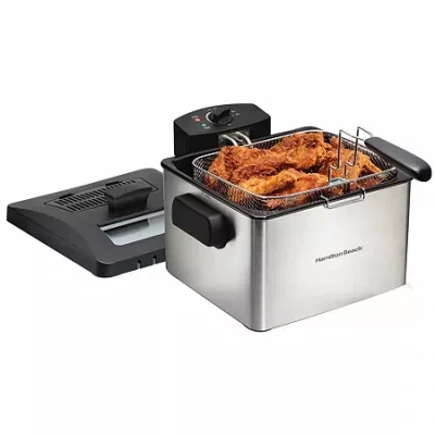 Hamilton Beach 21 Cup Oil Capacity Professional-style Deep Fryer In Silver
