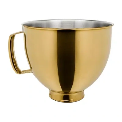 Kitchenaid 5qt Metallic Finish Stainless Steel Mixer Accessory Bowl In Gold