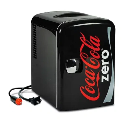 Coca-cola Coke Zero 4l Portable Cooler/warmer 12v Ac/dc Mini Fridge In Black