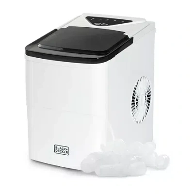 Black+decker Self-cleaning Portable Ice Machine With 26-lb. Capacity Every 24 Hours With Basket & Scoop In White