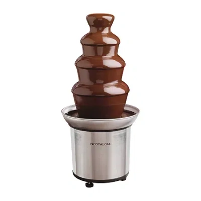Nostalgia 4-tier 2-pound Stainless Steel Chocolate Fondue Fountain In Silver