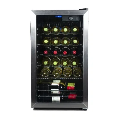 Black+decker 26 Bottle Compressor Cooling Wine Fridge With Blue Light & Led Display Bd61536 In Black