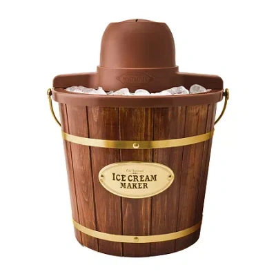 Nostalgia 4-quart Wood Bucket Ice Cream Maker In Brown