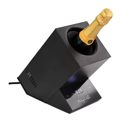 Megachef Electric Wine Chiller With Digital Display In Black In Black