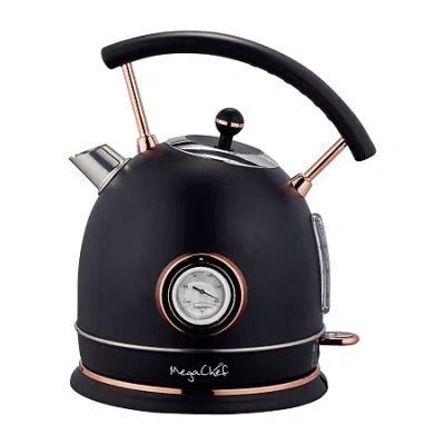 Megachef 1.8 Quart Half Circle Electric Tea Kettle With Thermostat In Black