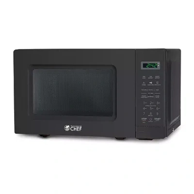 Commercial Chef 0.7 Cu. Ft. Countertop Microwave With Digital Display Black Microwave With 10 Power Levels In Black
