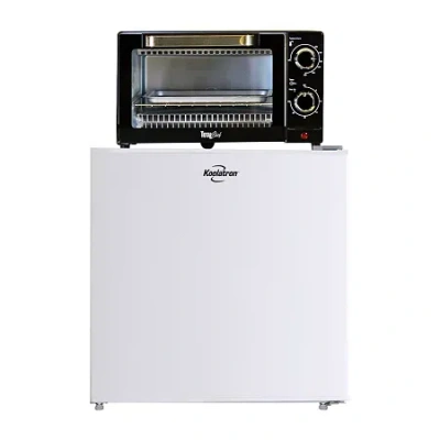 Koolatron White Flat Back Countertop Fridge/freezer And A 1000w Convection Oven In Multi